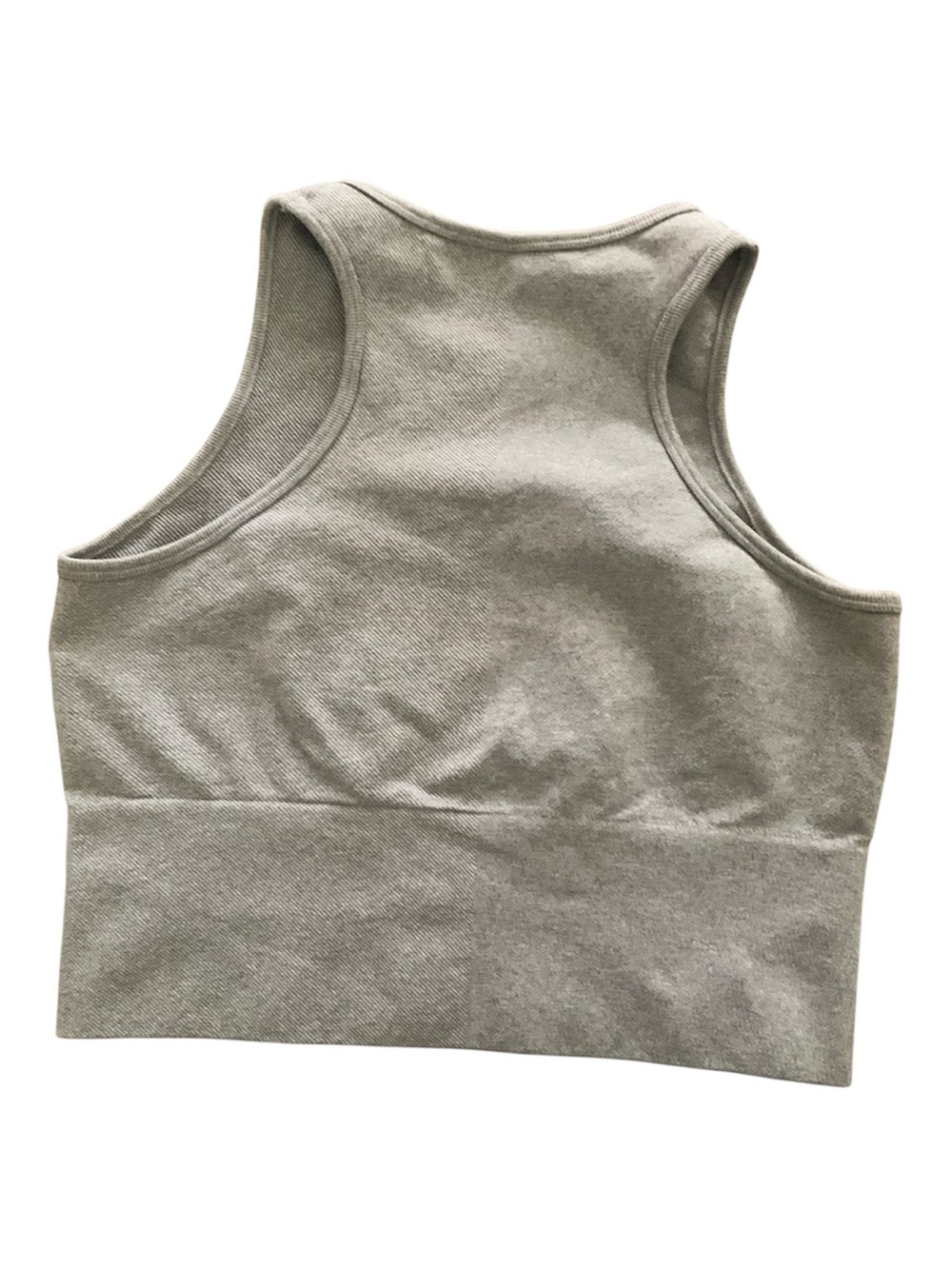 Fabletics Gray Ribbed Racerback Cropped Tank - Picture 2 of 3